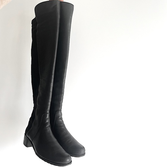 Stuart Weitzman's '5050' Boots Black Nappa Leather Size 7 M - Picture 6 of 16